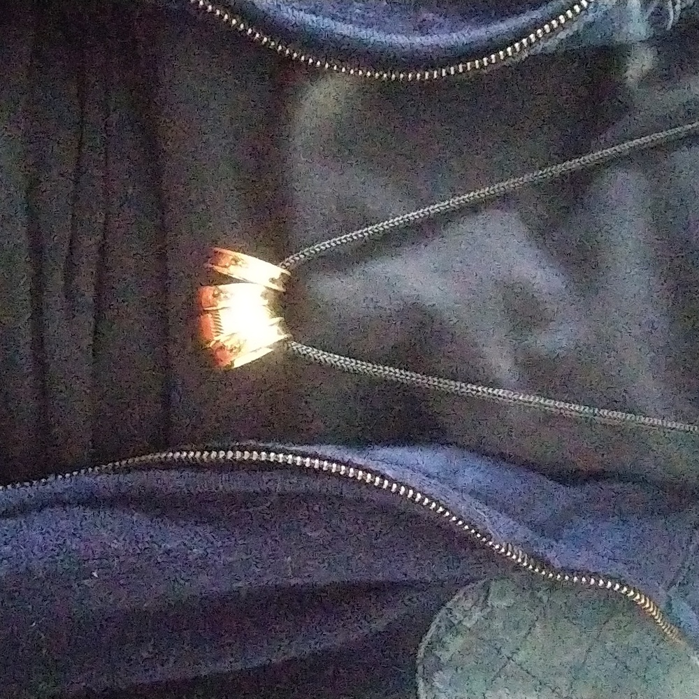 Gold Rings on Black Cord Necklace - Picture 4 of 4